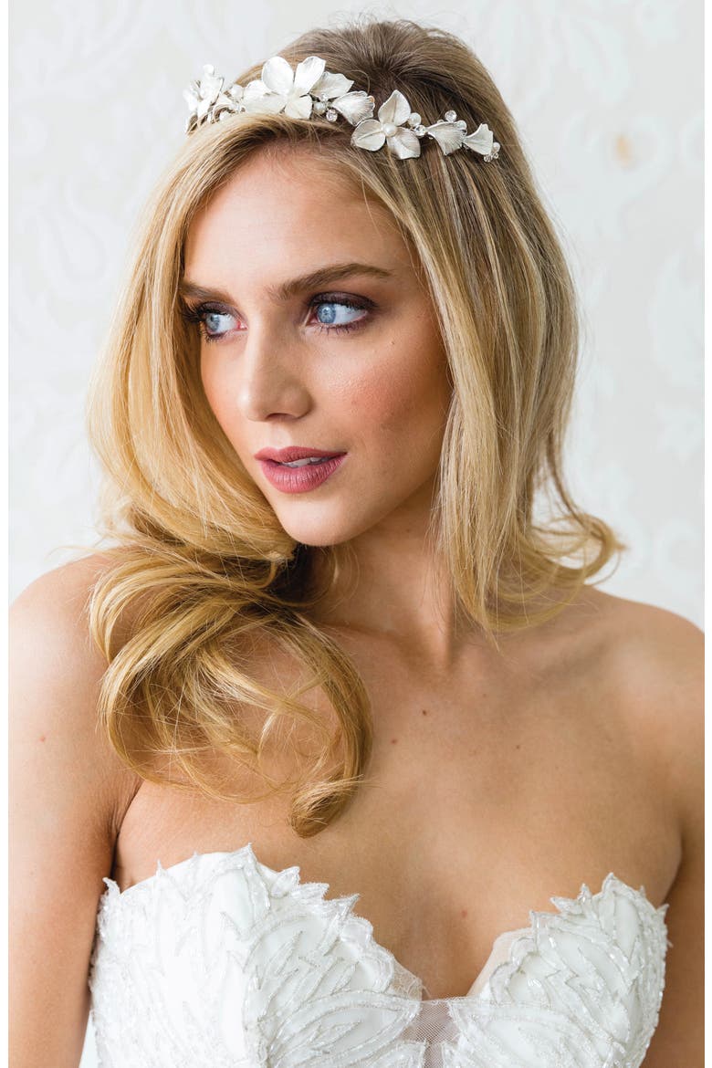 Noemie Crown Halo Comb, Alternate, color, SILVER