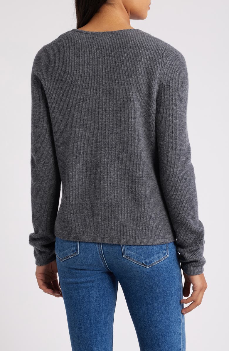 Caslon<sup>®</sup> Wool & Cashmere Cardigan, Alternate, color, Grey Dark Heather