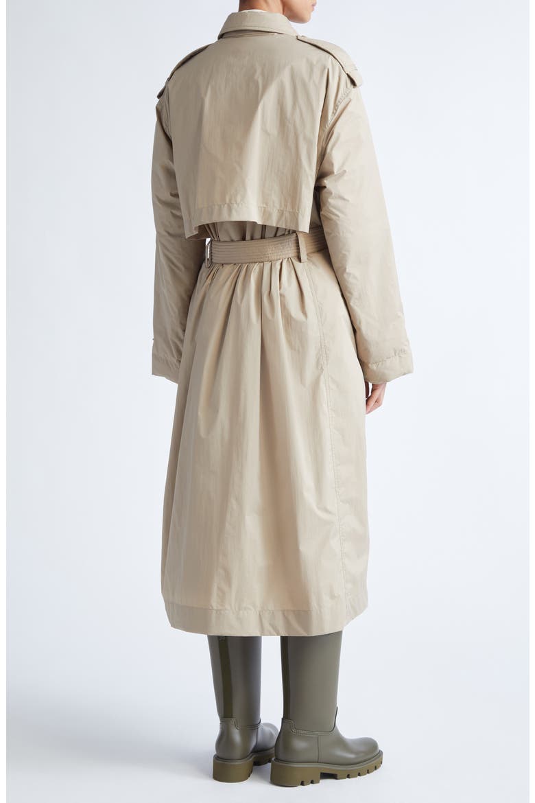Yevre Down Trench Coat, Alternate, color, WOODSMOKE