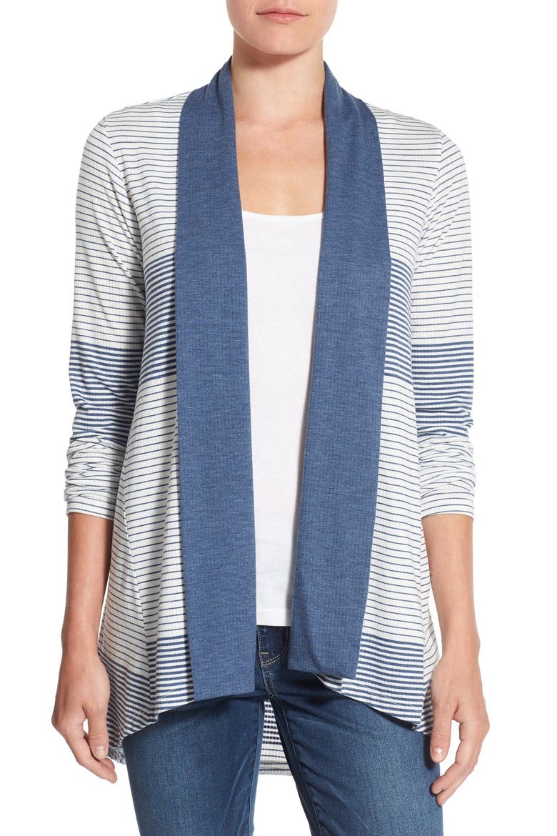 High/Low Jersey Cardigan, Main, color, TEAL