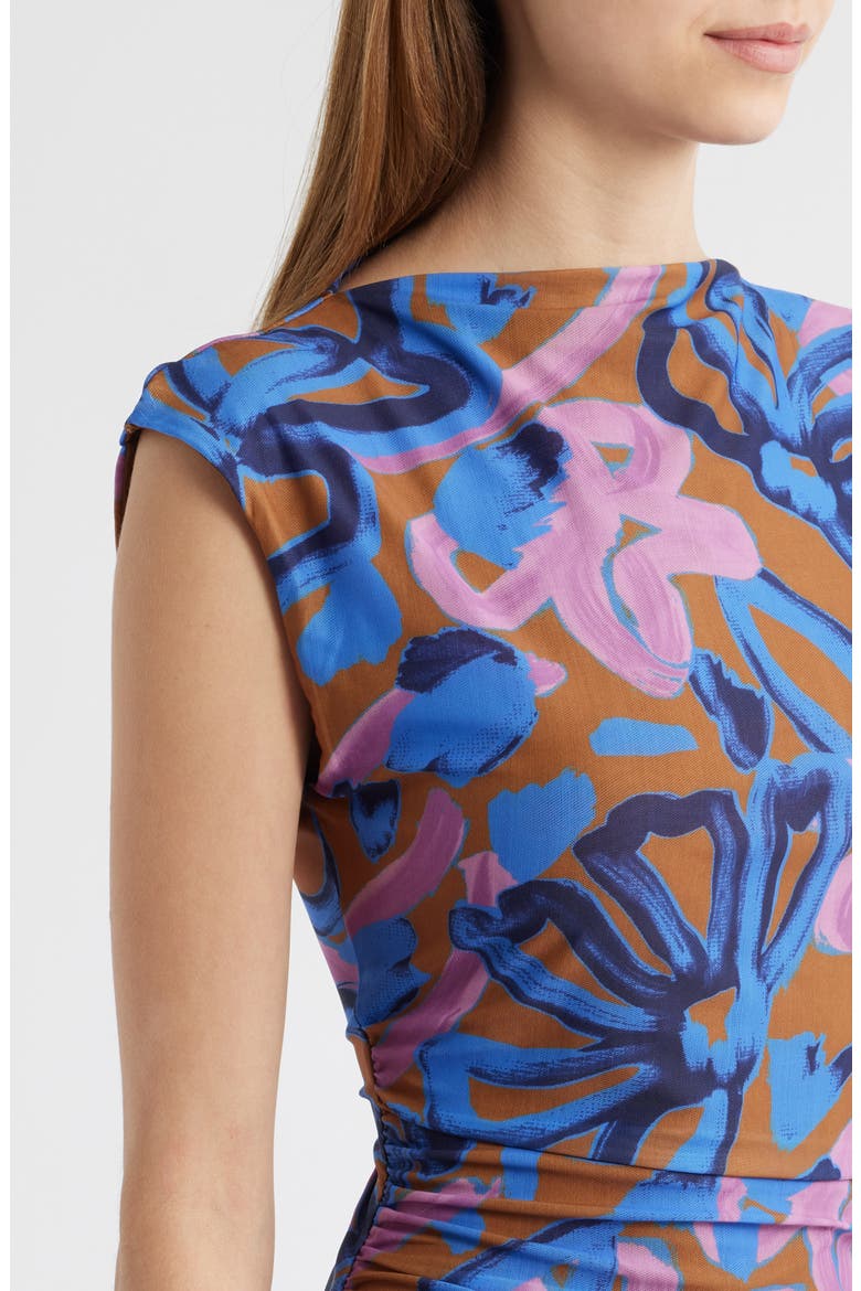 Carrie Floral Mesh Midi Dress, Alternate, color, FRESCO PRINT
