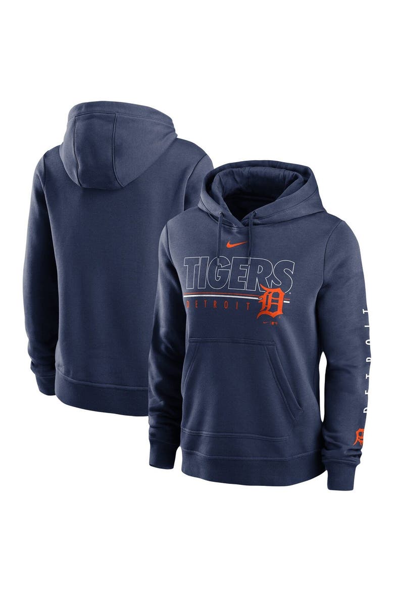 Women's Nike Navy Detroit Tigers Team Outline Club Pullover Hoodie, Main, color, Navy