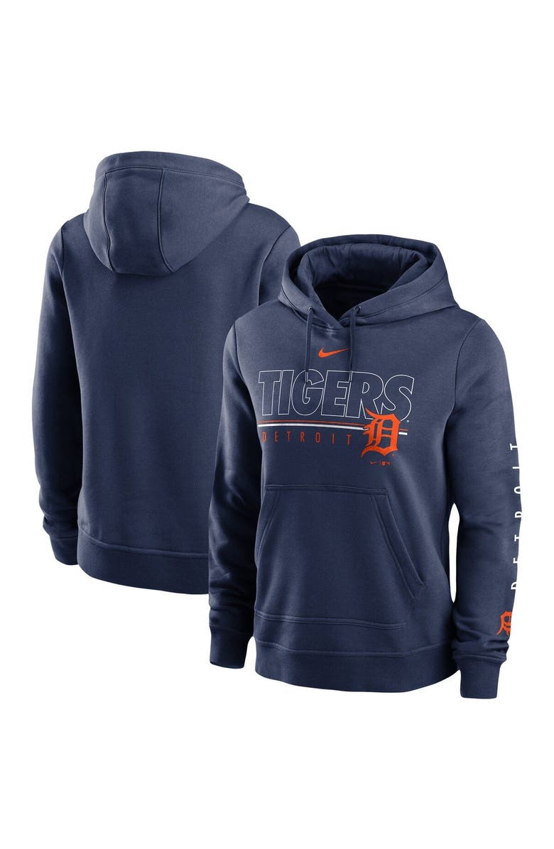 Nike Women's Nike Navy Detroit Tigers Team Outline Club Pullover Hoodie, Main, color, 