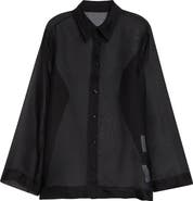 GIA STUDIOS Lisse Classic Silk Organza Button-Up Shirt