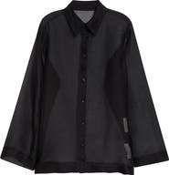GIA STUDIOS Lisse Classic Silk Organza Button-Up Shirt