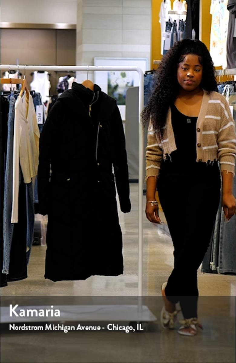 Taffeta Puffer Coat with Quilted Zip Bib, sales video thumbnail
