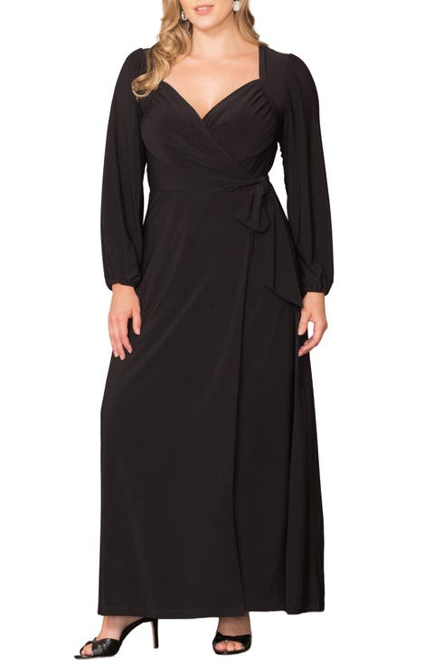 Modern Muse Long Sleeve Wrap Gown (Plus)