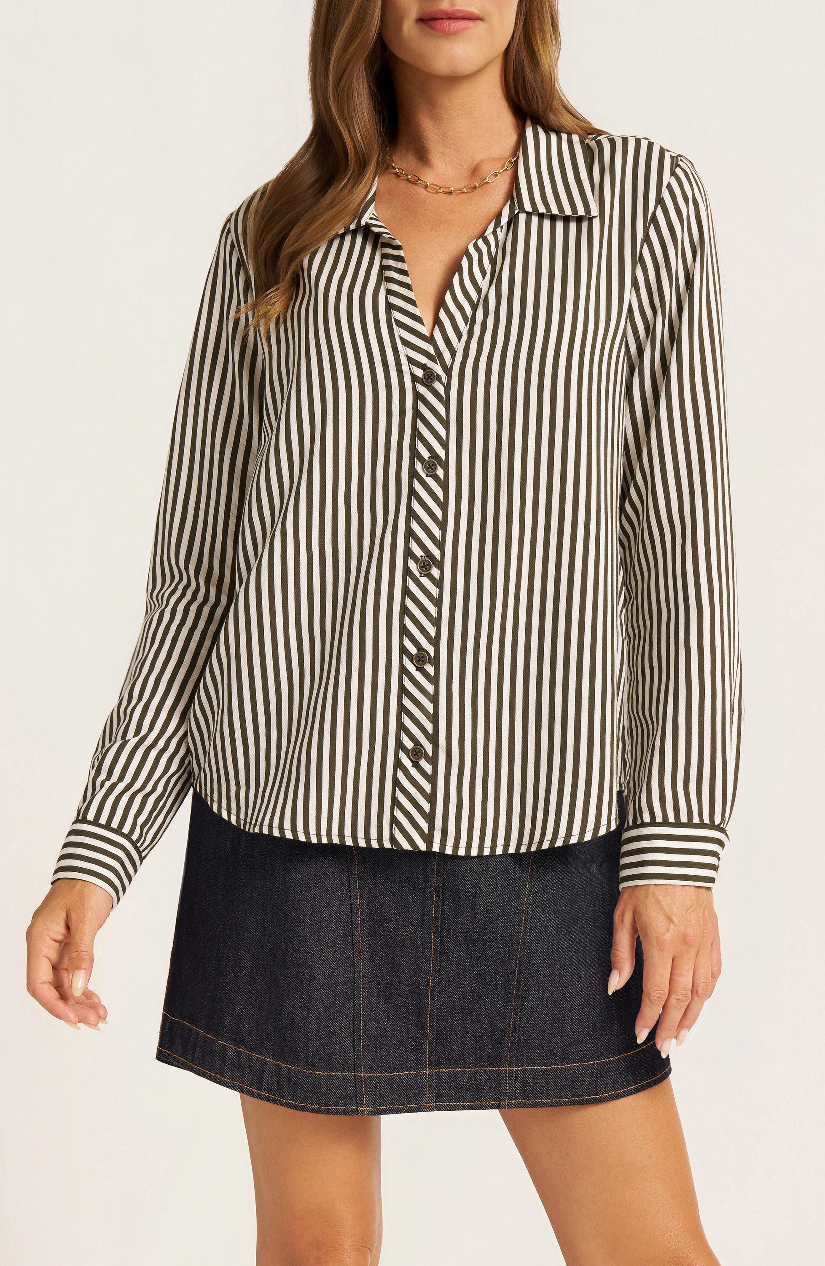 matty m. Clover Button Front Shirt (Women) | Nordstrom