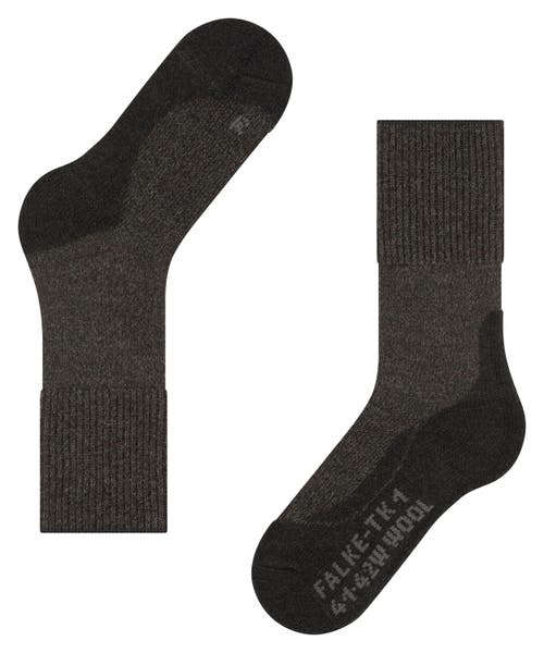 Falke Tk1 Adventure Wool Hiking Socks In Black