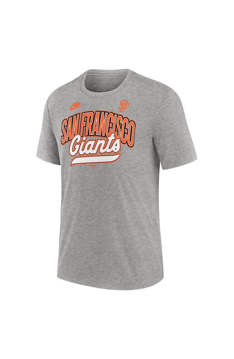 Nike Men's Nike Heather Gray San Francisco Giants Cooperstown Collection Retro Tri-Blend T-Shirt, Alternate, color, Heather Gray