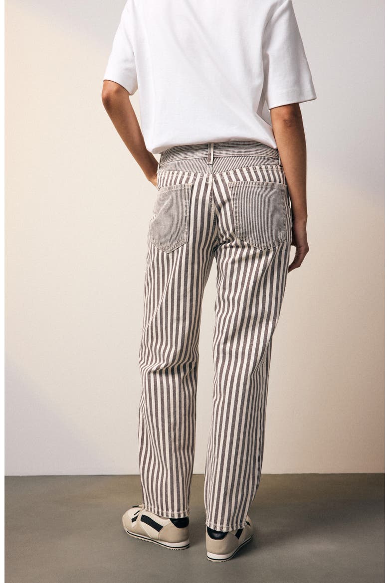 Stripe Straight Leg Jeans, Alternate, color, NEUTRAL