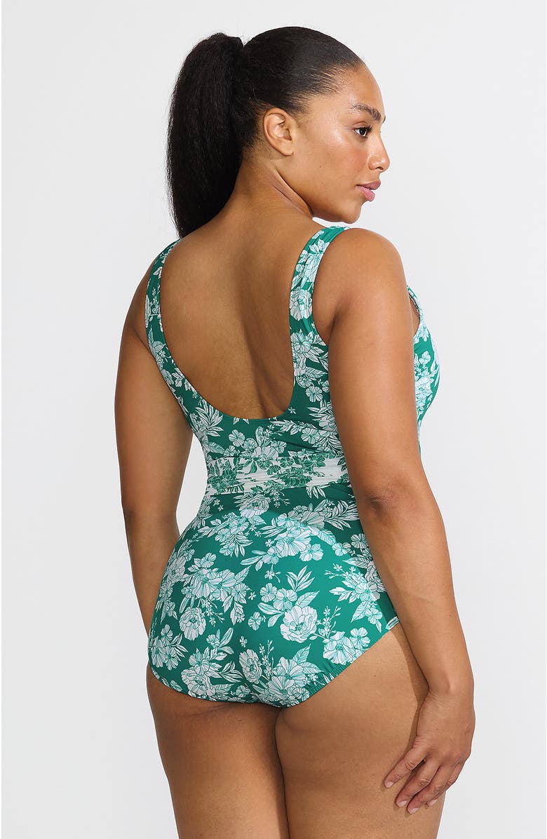 Lands' End Slender Suit Belted Sweetheart One Piece, Alternate, color, 