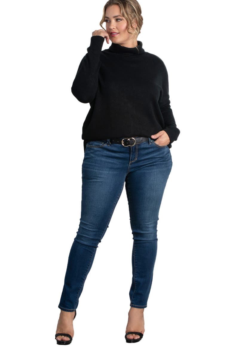 Paris Turtleneck Tunic Sweater, Alternate, color, BLACK NOIR