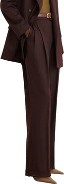 Reiss Leisel Pleated Wide Leg Wool Blend Trousers