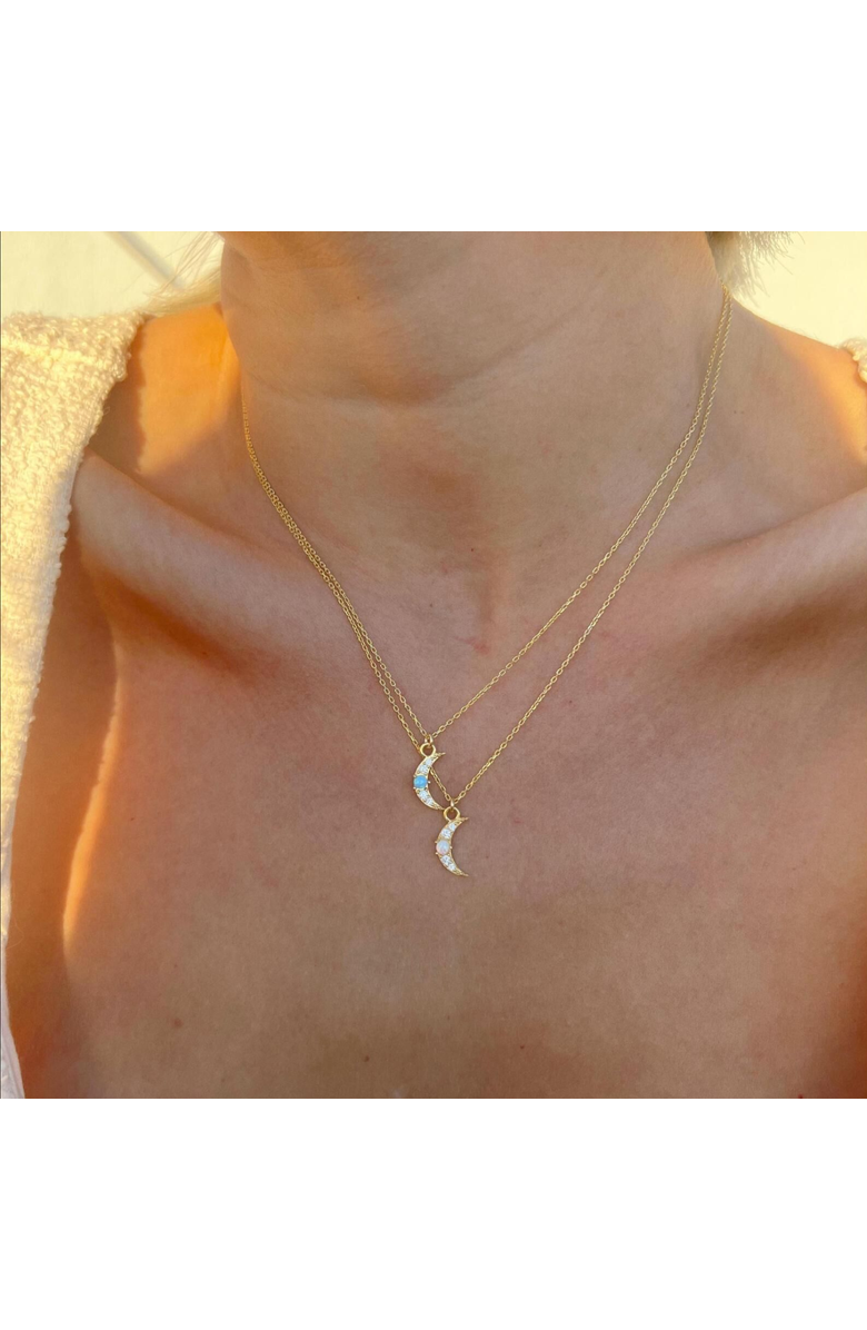 Spero London Crescent New Moon Opal Sterling Silver Necklace, Alternate, color,