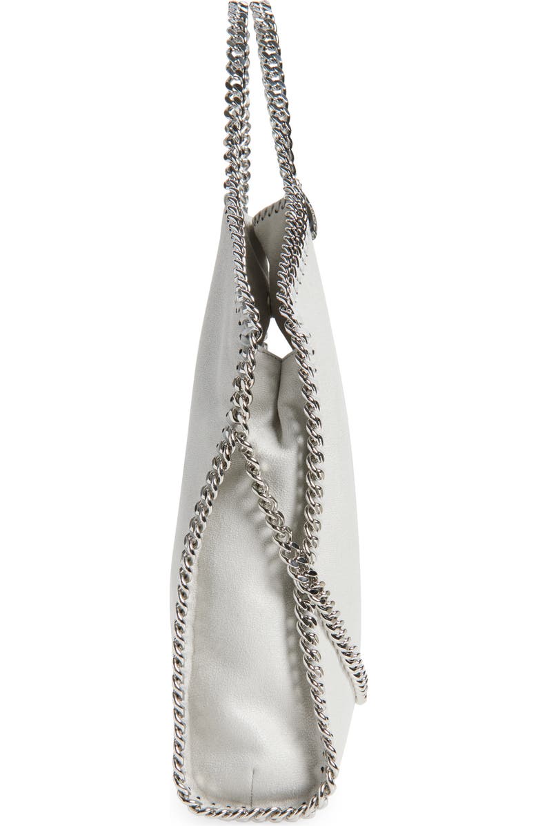Stella McCartney Falabella Foldover Faux Leather Tote, Alternate, color, Pearl Grey