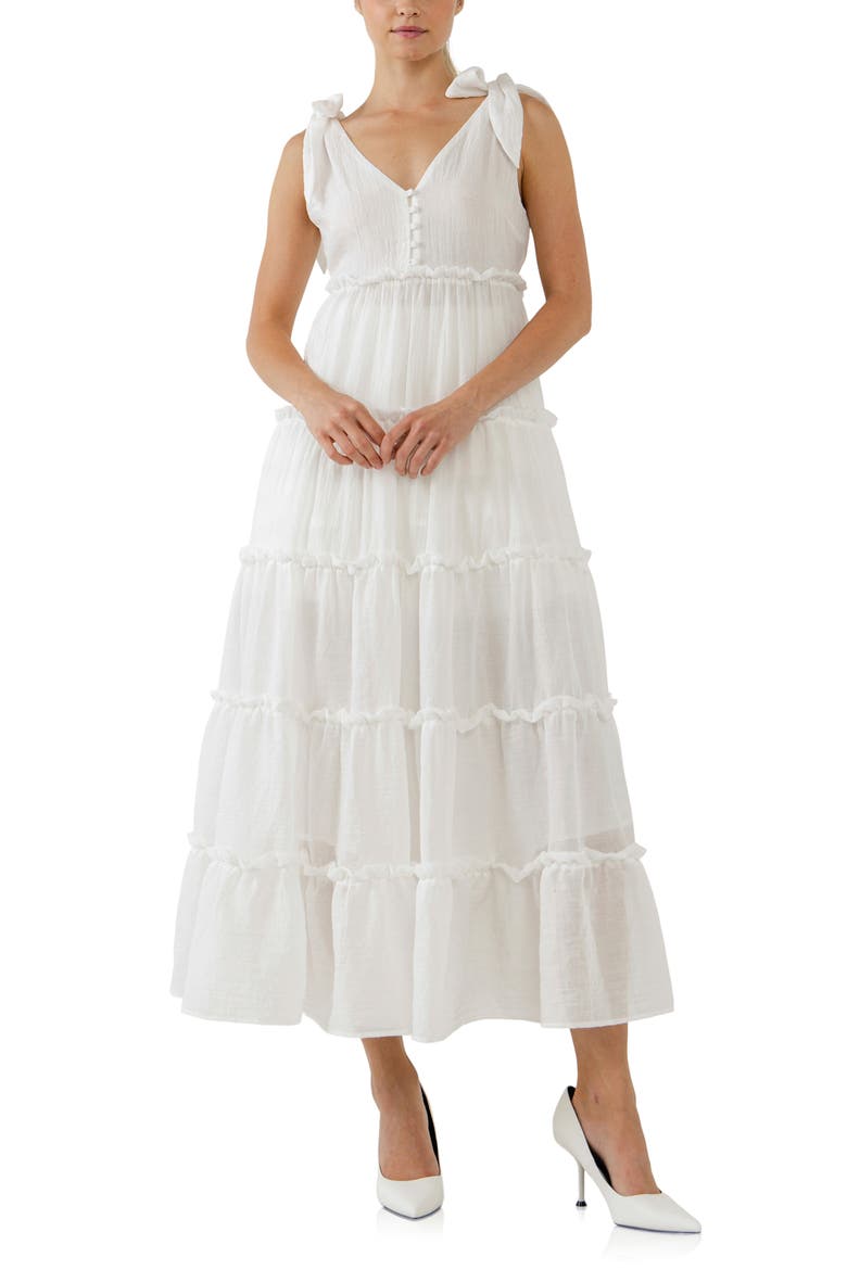 Tiered Maxi Dress, Main, color, WHITE