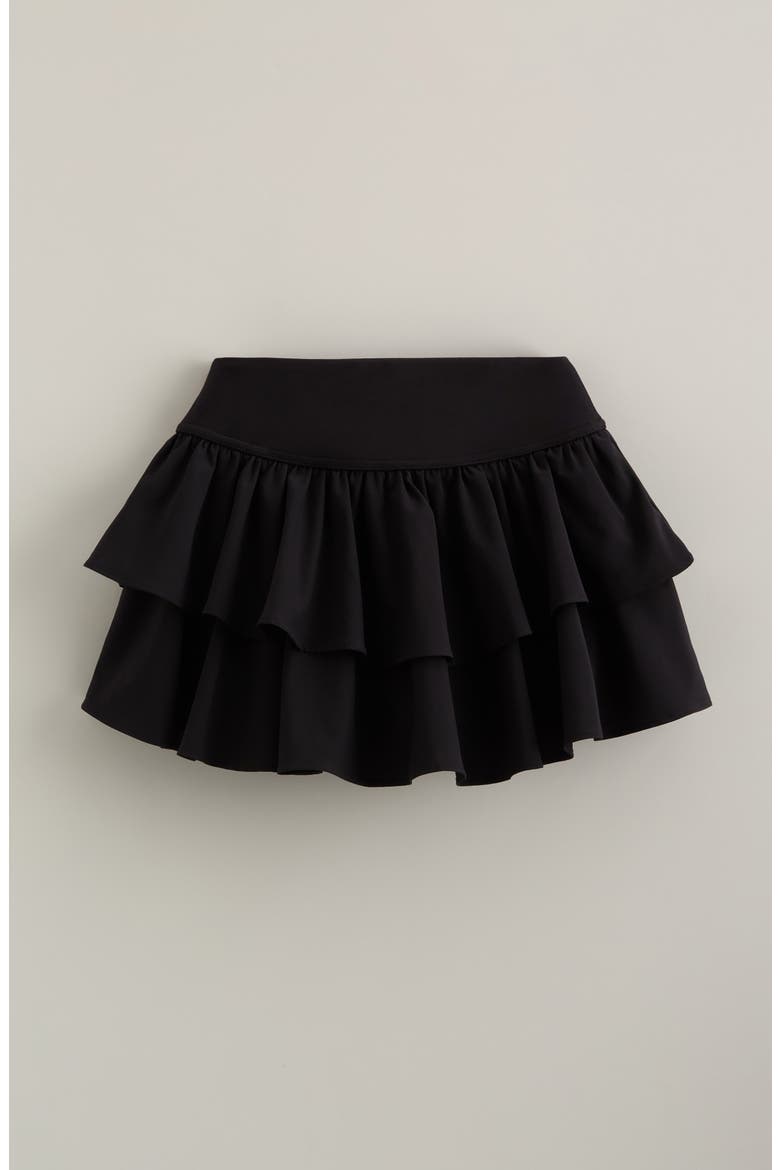 Kids' Volley Tiered Skort, Main, color, BLACK