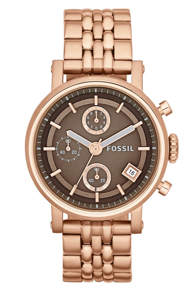 'Original Boyfriend' Chronograph Bracelet Watch, 38mm, Main, color, ROSE GOLD/ TAUPE