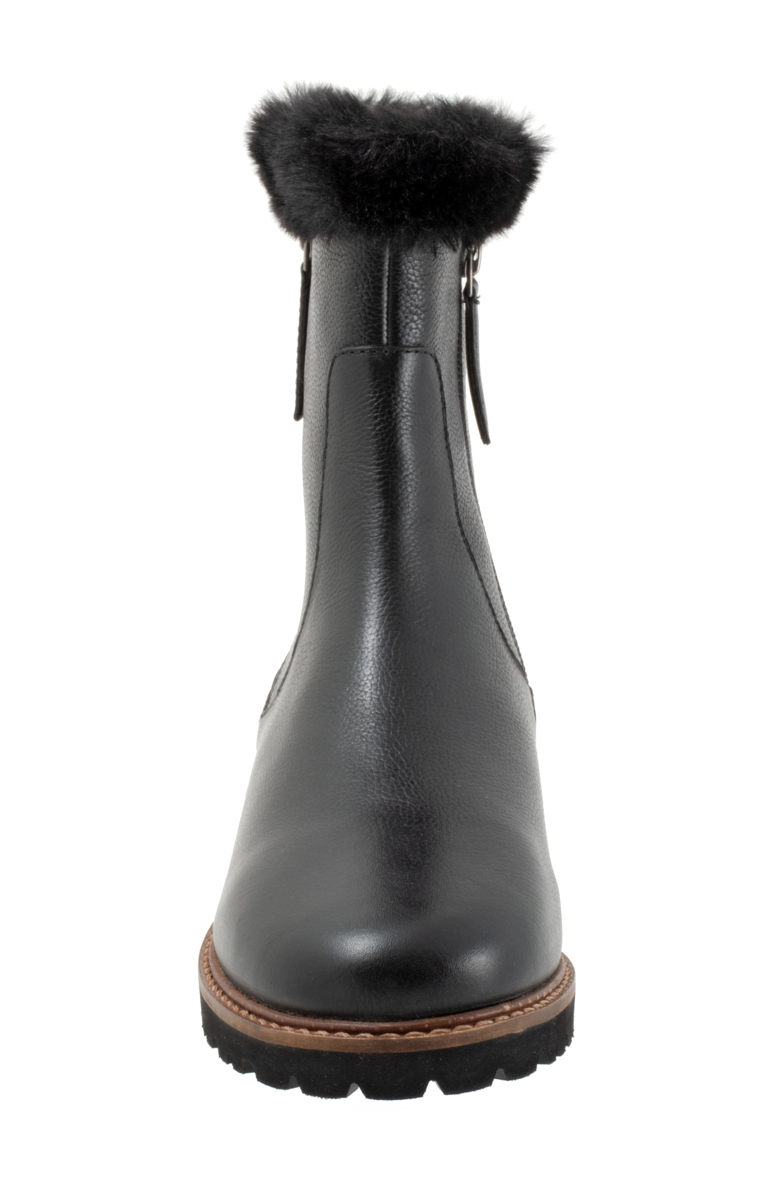 Trotters Forever Faux Shearling Trim Boot, Alternate, color, Black