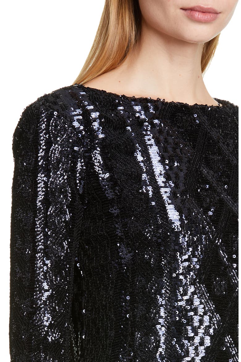 Cesena Sequin Top, Alternate, color, BLACK