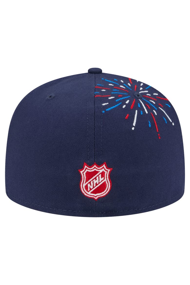 Men's New Era  Navy Pittsburgh Penguins Americana Fireworks 59FIFTY Fitted Hat, Alternate, color, Navy