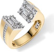Mindi Mond Clarity 18k Gold Diamond Pitched Dual Ring