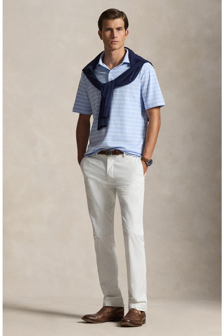 Striped Cotton Polo, Alternate, color, PEBBLE BLUE/ WHITE