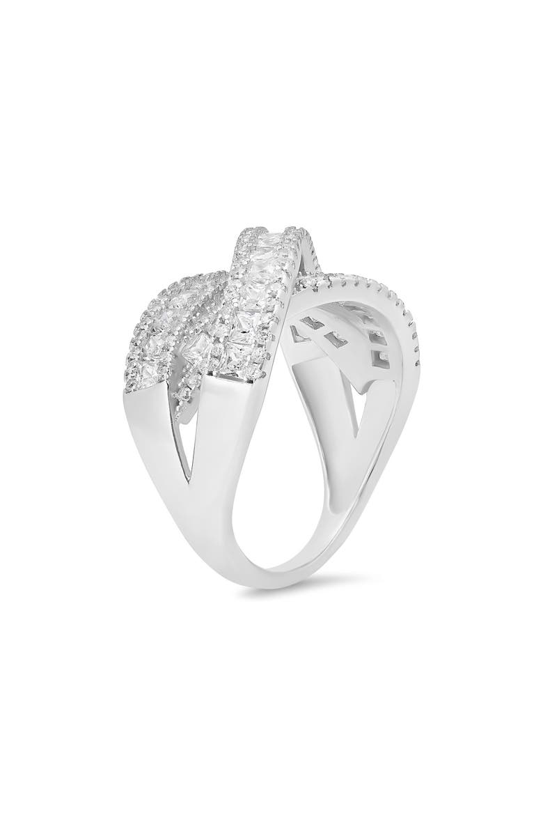 Crossover Highway Cubic Zirconia Ring, Alternate, color, SILVER