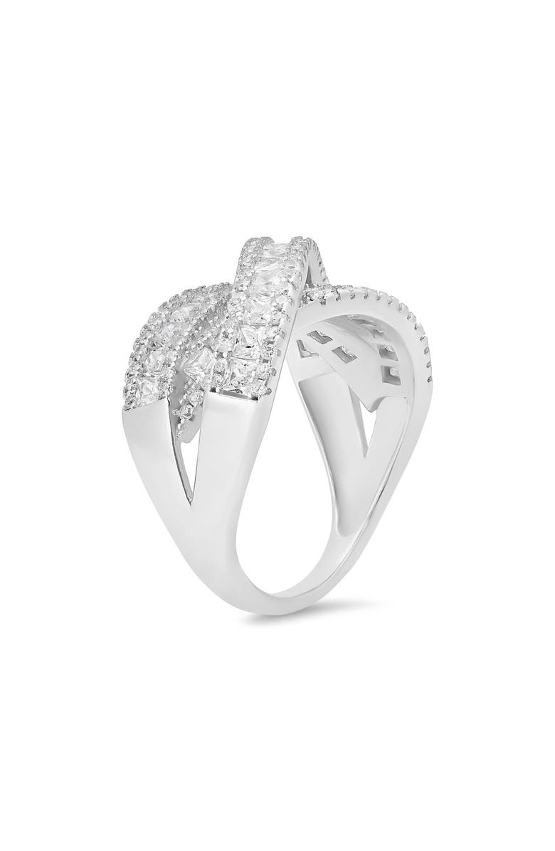Queen Jewels Crossover Highway Cubic Zirconia Ring, Alternate, color, Silver