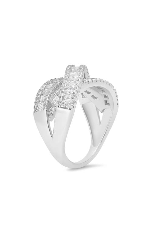 Queen Jewels Crossover Highway Cubic Zirconia Ring In Silver