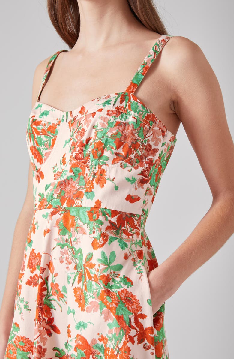 LK Bennett Floral Print Sleeveless Midi Dress, Alternate, color, 