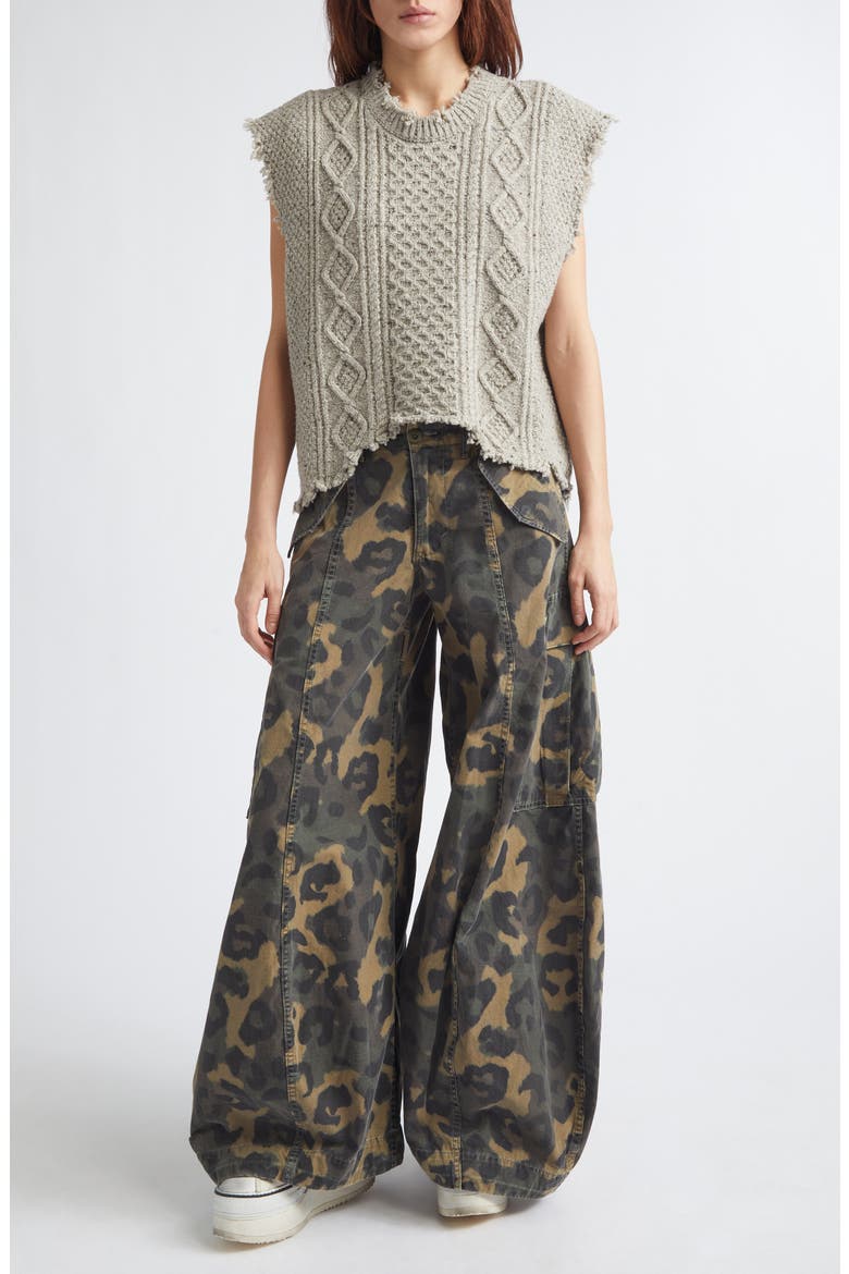 Siouxsie Field Leopard Print Cargo Pants, Alternate, color, MULTI BROWN LEOPARD