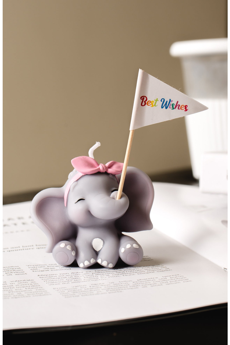 Baby Elephant Candle, Alternate, color, Girl
