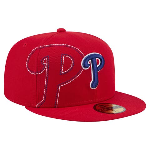 Men's New Era Red Philadelphia Phillies Yarn Stitch 59FIFTY Fitted Hat
