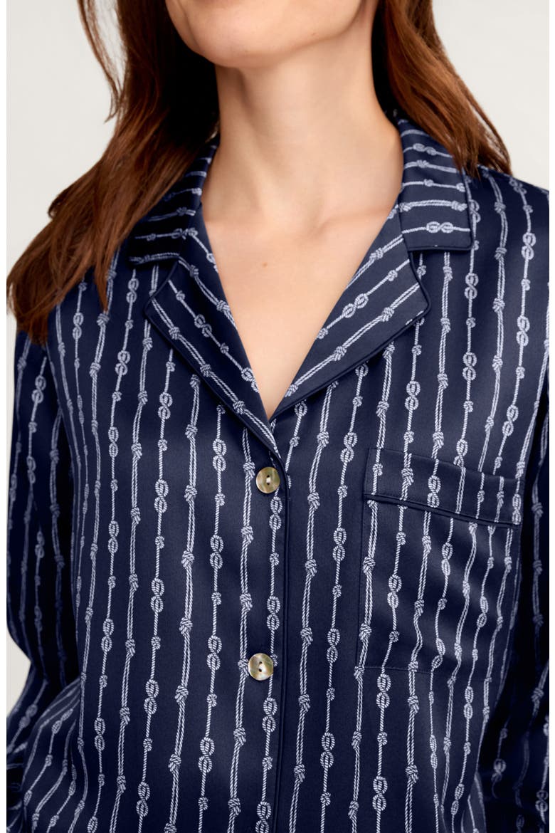Silk Pajama Set, Alternate, color, NAVY