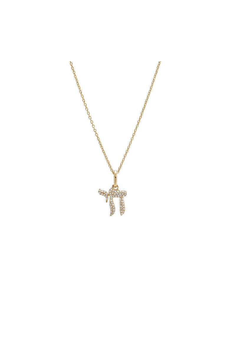 BY ADINA EDEN Diamond Pave Chai Necklace 14K, Main, color, 14K Gold