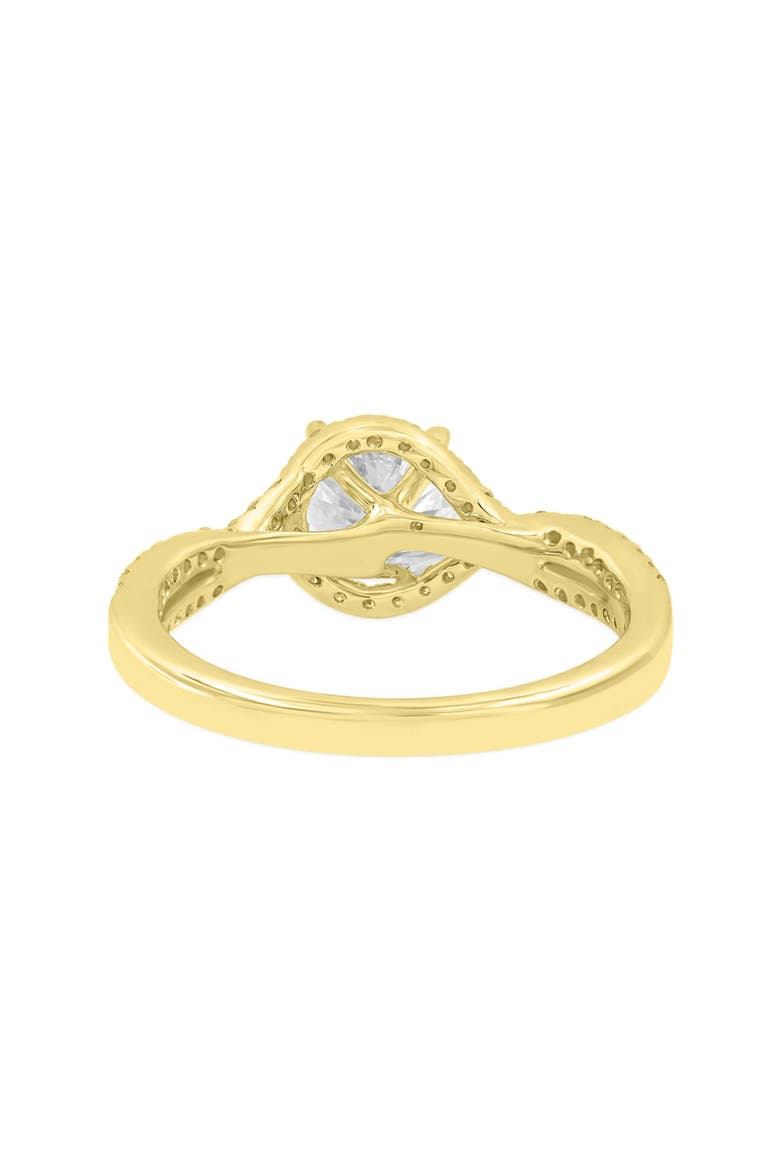 Bijou 14K Yellow Gold Round Cut Lab Grown Diamond Halo Engagement Ring - 2.25 Ct, Alternate, color, 14K Yellow Gold