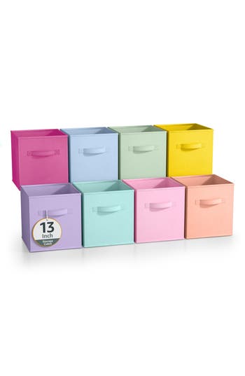 Sorbus 8-pack Collapsible Storage Cube In Multicolored Pastel