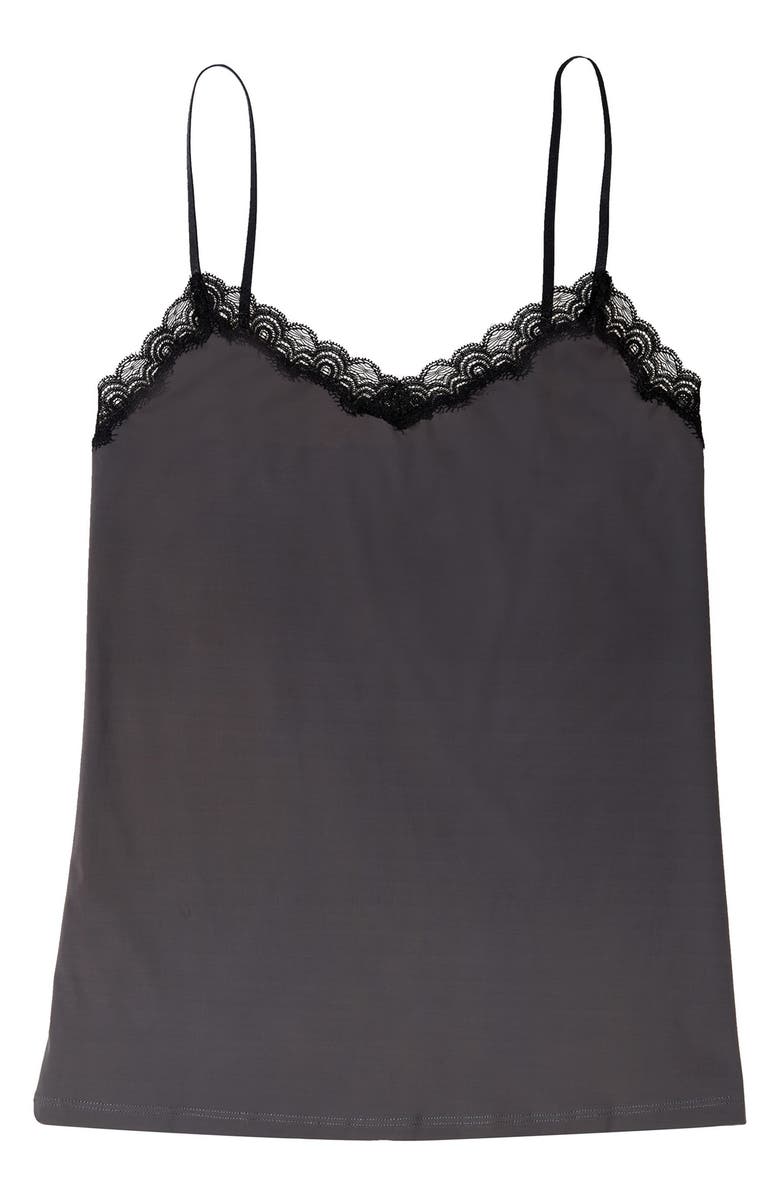 Uwila Warrior Soft Seamless Camisole with Lace, Alternate, color, Shale