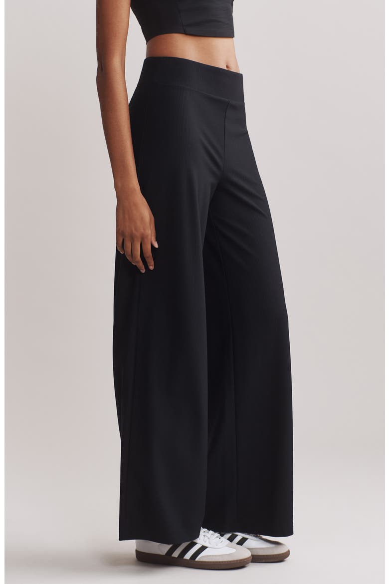 Ripple Wide Leg Sweatpants, Alternate, color, BLACK