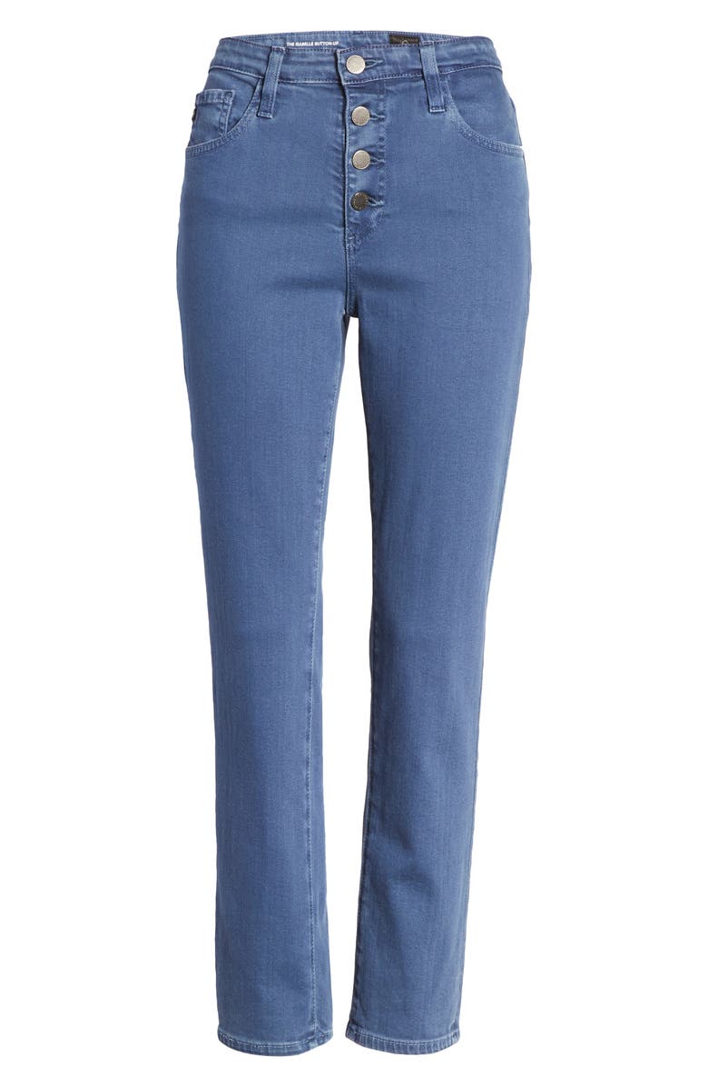 AG The Isabelle Button Fly High Waist Ankle Straight Leg Jeans, Alternate, color,