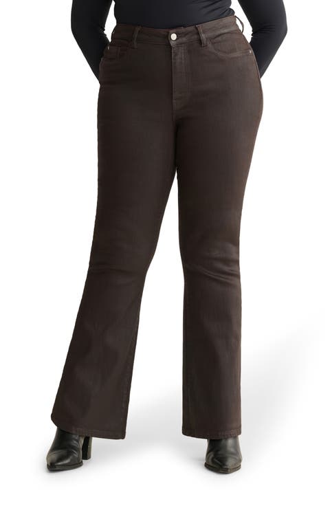 NAO Coated High Waist Bootcut Jeans (Coated Americano) (Plus)