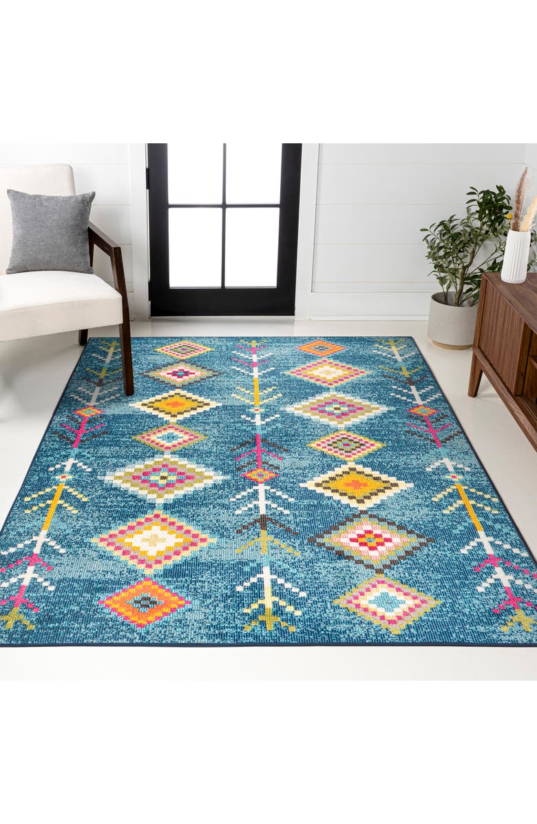 JONATHAN Y Love Geometric Area Rug, Alternate, color, Dark Blue/Multi