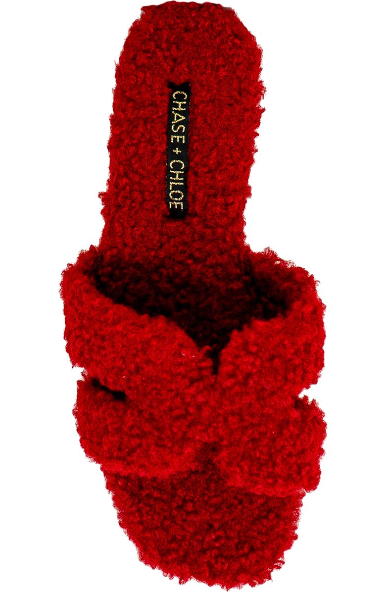 CHASE AND CHLOE Jenson Faux Shearling Slide Sandal, Alternate, color,