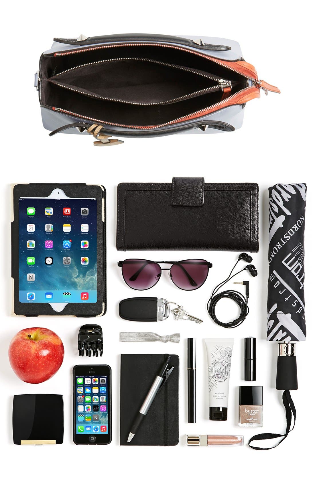 Fendi 'Medium By the Way' Colorblock Leather Shoulder Bag, Alternate, color, Coal/ Grey Powder/ Palladium