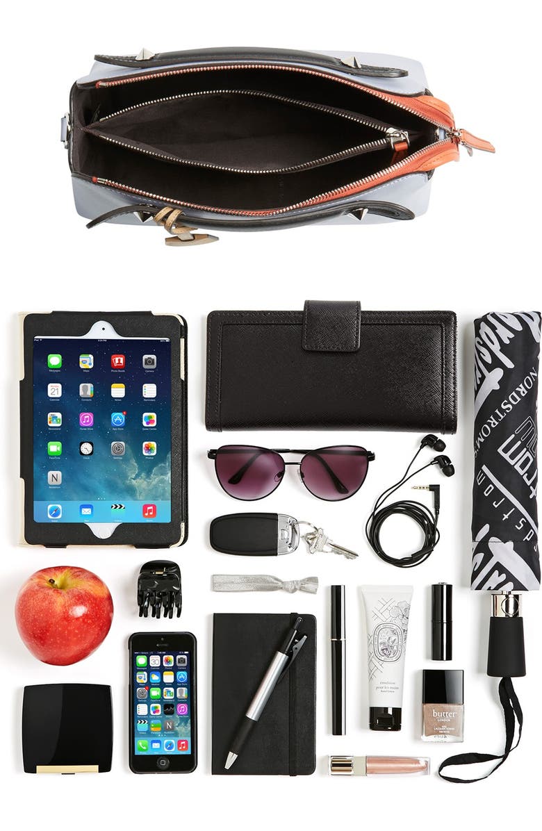 Fendi 'Medium By the Way' Colorblock Leather Shoulder Bag, Alternate, color, Coal/ Grey Powder/ Palladium