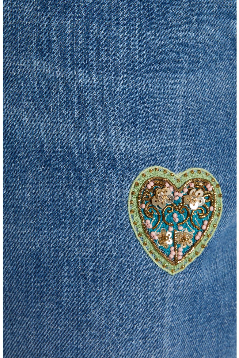 Heart Embroidered Denim Jeans, Alternate, color, DENIM