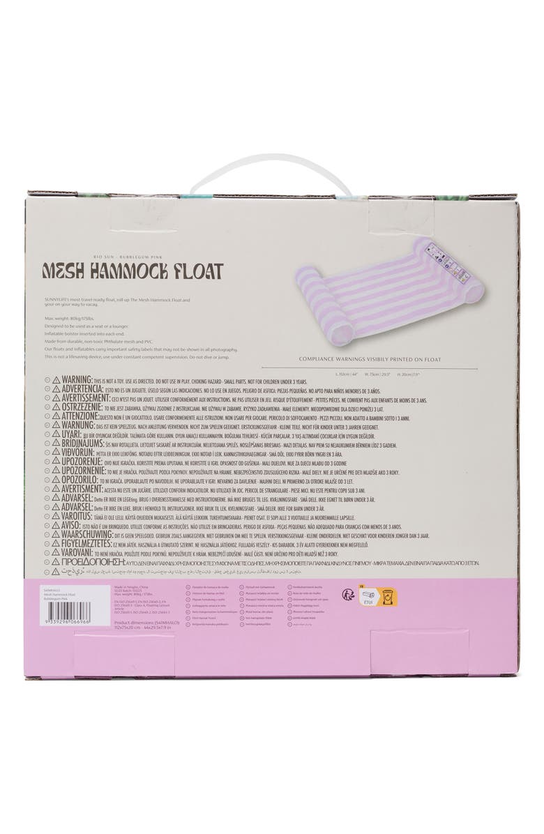 Sunnylife Bubblegum Hammock Pool Float, Alternate, color, 