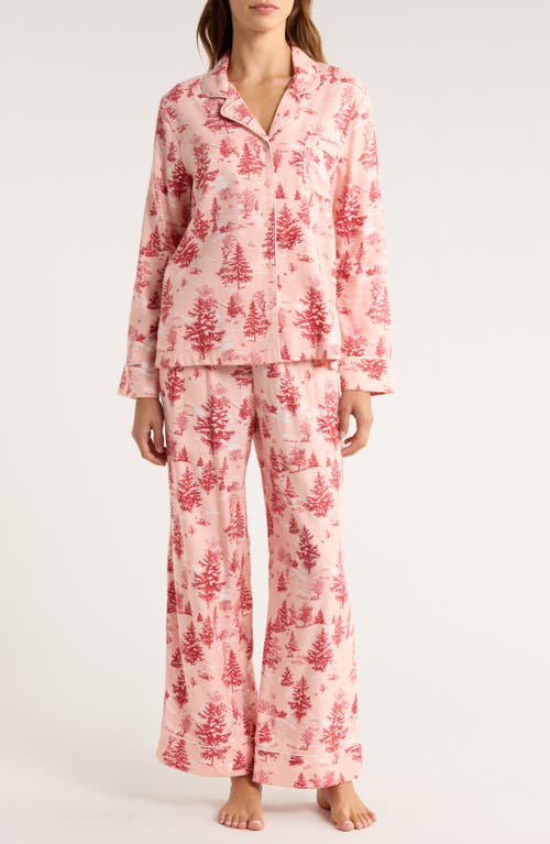 Nordstrom Cozy Cotton Blend Flannel Pajamas In Pink